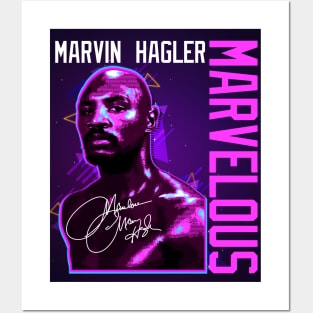 Marvelous Marvin Hagler Boxing Legend Signature Vintage Retro 80s 90s Bootleg Rap Style Posters and Art